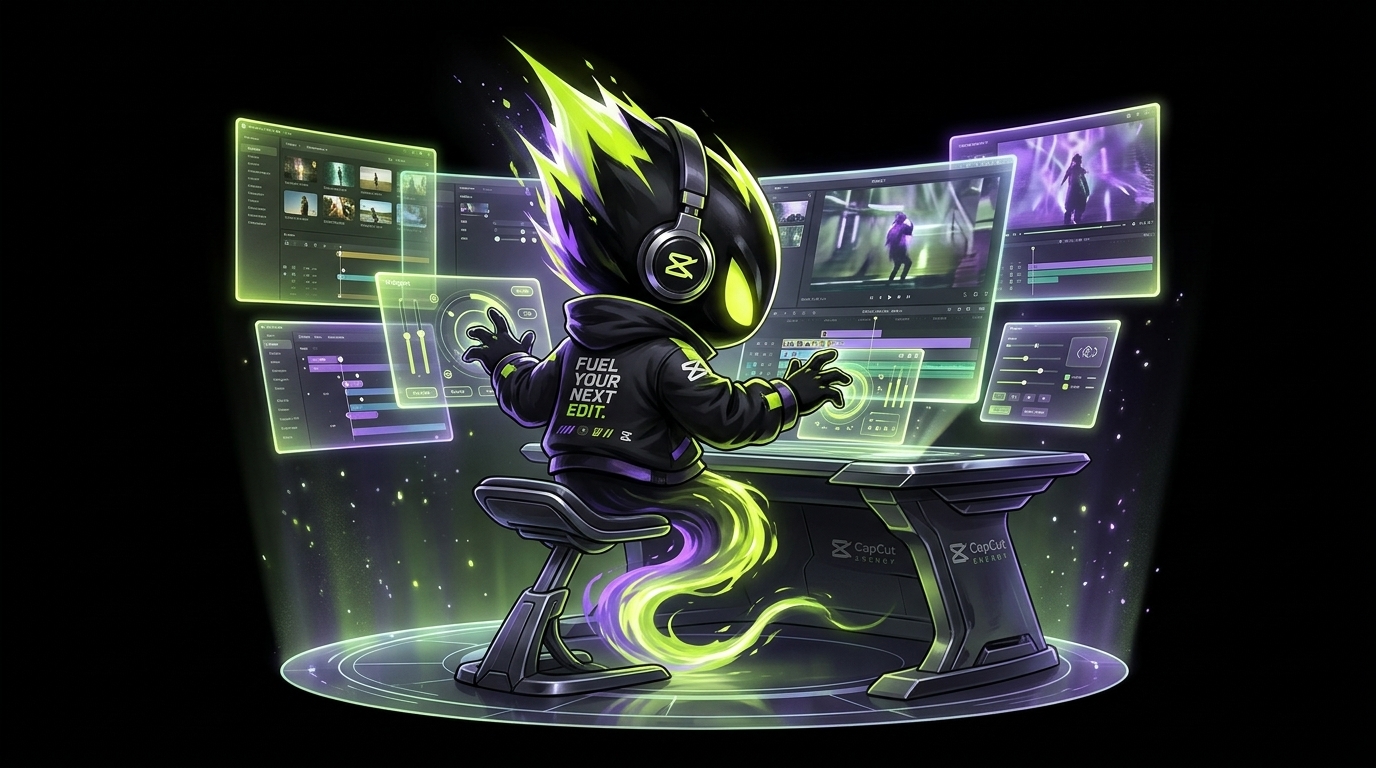 CapCut Mascot in digital flow state
