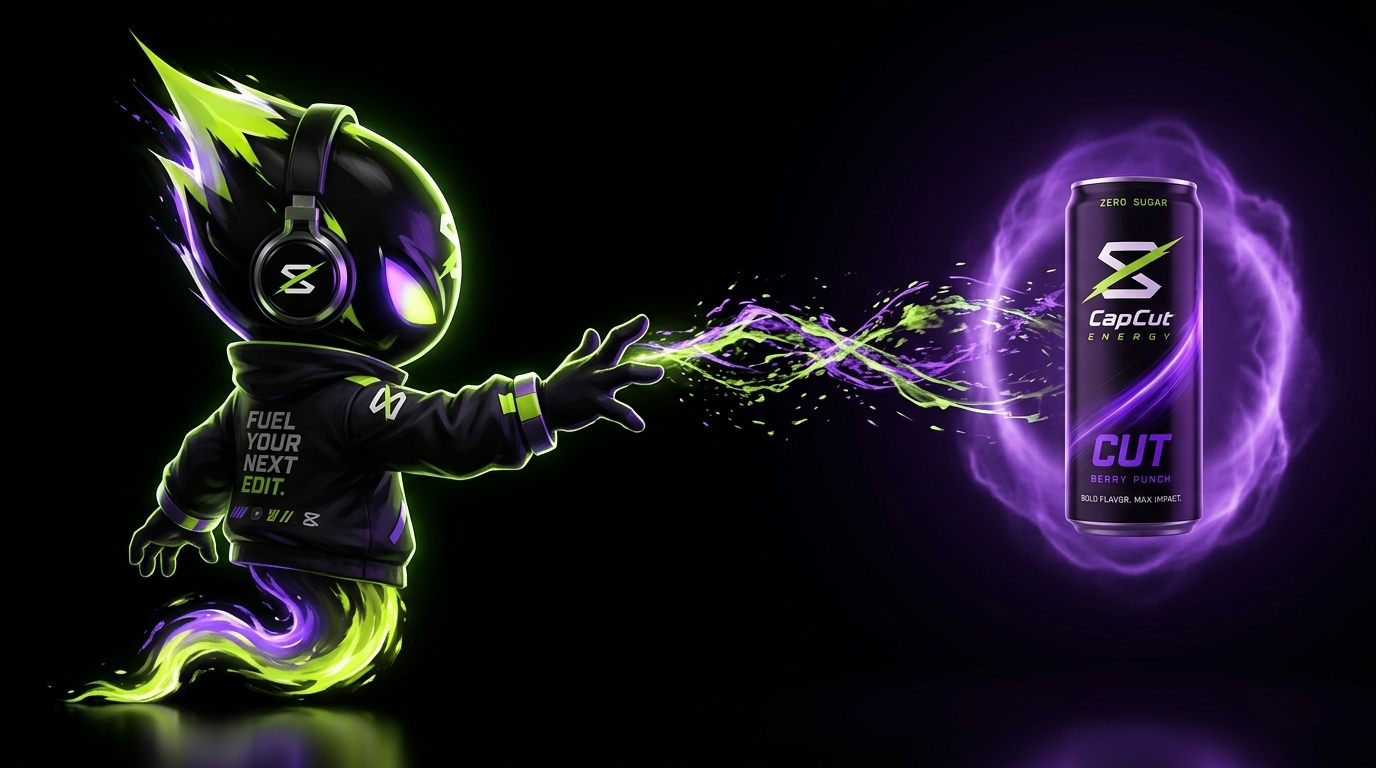 CapCut Mascot reaching for physical fuel